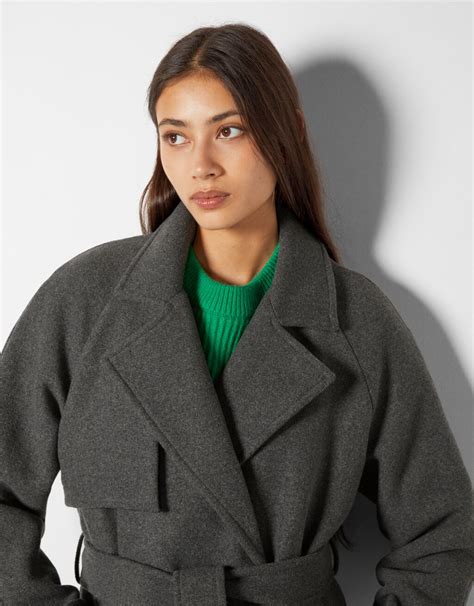 Wool trench coat in grey 